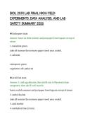 BIOL 2051 LAB FINAL MOCK TEST WITH &NewLine;ANSWER RATIONALES 2026 