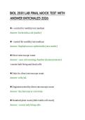 BIOL 2051 LAB FINAL PRACTICE QUESTIONS &NewLine;WITH DETAILED EXPLANATIONS 2026