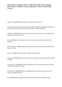 Introduction to Computer Science - D684 EXAM fully solved & updated &lpar;latest version verified for accuracy&rpar; &lpar;Questions &plus; Answers&rpar; Solved 100&percnt; Correct&excl;&excl;&NewLine;
