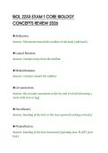 BIOL 2255 EXAM 1 CORE BIOLOGY &NewLine;CONCEPTS REVIEW 2026 