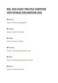 BIOL 2255 EXAM 1 PRACTICE QUESTIONS &NewLine;WITH DETAILED EXPLANATIONS 2026 