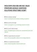 WGU D099 2026 B2B AND B2C SALES&NewLine;STRATEGIES MODULE QUESTIONS&NewLine;SOLUTIONS STRUCTURED SCRIPT