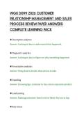 WGU D099 2026 CUSTOMER&NewLine;RELATIONSHIP MANAGEMENT AND SALES&NewLine;PROCESS REVIEW PAPER ANSWERS&NewLine;COMPLETE LEARNING PACK