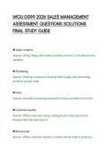 WGU D099 2026 SALES MANAGEMENT&NewLine;ASSESSMENT QUESTIONS SOLUTIONS&NewLine;FINAL STUDY GUIDE