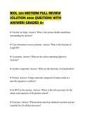 BIOL 203 MIDTERM FULL REVIEW &NewLine;SOLUTION 2026 QUESTIONS WITH &NewLine;ANSWERS GRADED A&plus;
