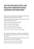 WGU D101 2026 HEALTH POLICY AND&NewLine;REGULATORY FRAMEWORK MODULE&NewLine;QUESTIONS STRUCTURED REVIEW