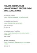 WGU D101 2026 HEALTHCARE&NewLine;ORGANIZATION AND STRUCTURE REVIEW&NewLine;PAPER COMPLETE NOTES