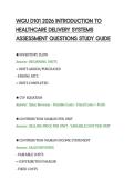 WGU D101 2026 INTRODUCTION TO&NewLine;HEALTHCARE DELIVERY SYSTEMS&NewLine;ASSESSMENT QUESTIONS STUDY GUIDE