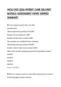 WGU D101 2026 PATIENT CARE DELIVERY&NewLine;MODELS ASSESSMENT PAPER VERIFIED&NewLine;SUMMARY