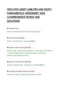 WGU D103 ASSET LIABILITIES AND EQUITY&NewLine;FUNDAMENTALS ASSESSMENT 2026&NewLine;COMPREHENSIVE REVIEW AND&NewLine;SOLUTIONS