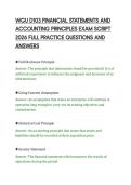WGU D103 FINANCIAL STATEMENTS AND&NewLine;ACCOUNTING PRINCIPLES EXAM SCRIPT&NewLine;2026 FULL PRACTICE QUESTIONS AND&NewLine;ANSWERS