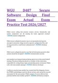 WGU D487 Secure Software Design Final Exam Practice Test Questions and Answers