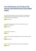 Texas State Mortuary Law Final Exam Prep  Questions And Verified Answers&vert; Latest Update 2026&sol;27