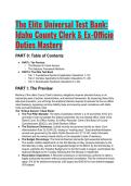 2026&sol;2027 The Elite Universal Test Bank&colon; Idaho County Clerk & Ex-Officio Duties Mastery &vert; 19&plus;  QA Premium Study Guide