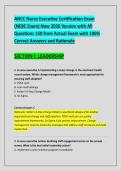 ANCC Nurse Executive Certification Exam &NewLine;&lpar;NEBC Exam&rpar; New 2026 Version with All &NewLine;Questions 150 from Actual Exam with 100&percnt; &NewLine;Correct Answers and Rationale