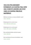 WGU D103 PRE-ASSESSMENT&NewLine;INTERMEDIATE ACCOUNTING FINAL PAPER&NewLine;2026 COMPLETE ANSWERS AND STUDY&NewLine;GUIDE ACCOUNTING PRINCIPLES&NewLine;MASTERPACK