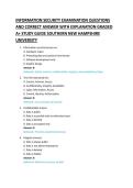 INFORMATION SECURITY EXAMINATION QUESTIONS &NewLine;AND CORRECT ANSWER WITH EXPLANATION GRADED &NewLine;A&plus; STUDY GUIDE