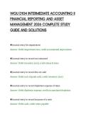 WGU D104 INTERMEDIATE ACCOUNTING II&NewLine;FINANCIAL REPORTING AND ASSET&NewLine;MANAGEMENT 2026 COMPLETE STUDY&NewLine;GUIDE AND SOLUTIONS