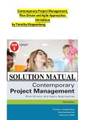 Solutions Manual for Contemporary Project Management&colon; Plan-Driven and Agile Approaches&comma; 5th Edition &vert; Complete Chapter Solutions &vert; Project Management Study Guide &vert; 2026 Edition
