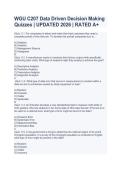 WGU C207 Data Driven Decision Making &NewLine;Quizzes &vert; UPDATED 2026 &vert; RATED A&plus; &NewLine;