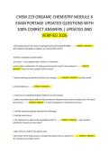 CHEM 219 ORGANIC CHEMISTRY MODULE 6 &NewLine;EXAM PORTAGE UPDATED QUESTIONS WITH &NewLine;100&percnt; CORRECT ANSWERS &vert; UPDATED AND VERIFIED 2026 &NewLine;