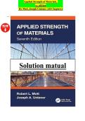 Solutions Manual for Applied Strength of Materials&comma; 7th Edition &ndash; Robert Mott & Joseph Untener &vert; Complete Chapter Solutions &vert; Mechanics of Materials Study Guide &vert; 2026 Edition