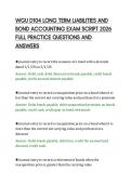 WGU D104 LONG TERM LIABILITIES AND&NewLine;BOND ACCOUNTING EXAM SCRIPT 2026&NewLine;FULL PRACTICE QUESTIONS AND&NewLine;ANSWERS