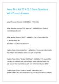 Army First Aid TC 4-02&period;1 Exam Questions With Correct Answers