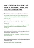 WGU D104 TIME VALUE OF MONEY AND&NewLine;FINANCIAL INSTRUMENTS REVIEW 2026&NewLine;FINAL PAPER SOLUTION GUIDE