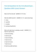 First Aid Questions for the Army Board Exam Questions With Correct Answers&period;