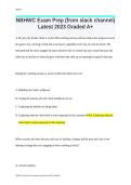 NBHWC Exam Prep &lpar;from slack channel&rpar; Latest 2023 Graded A&period;