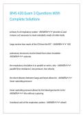 BMS 420 Exam 3 Questions With Complete Solutions