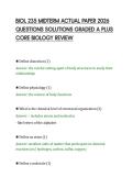BIOL 235 MIDTERM ACTUAL PAPER 2026 &NewLine;QUESTIONS SOLUTIONS GRADED A PLUS &NewLine;CORE BIOLOGY REVIEW