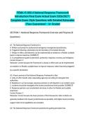  FEMA IS-800&period;d National Response Framework Introduction Final Exam Actual Exam 2026&sol;2027 &vert; Complete Exam-Style Questions with Detailed Rationales &vert; Pass Guaranteed &ndash; A&plus; Graded&NewLine;