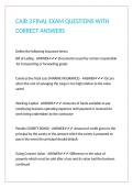 CAIB 3 FINAL EXAM QUESTIONS WITH CORRECT ANSWERS&period;