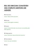 BIOL 1001 UMN EXAM 1 EXAM REVIEW &NewLine;2026 COMPLETE QUESTIONS AND &NewLine;ANSWERS