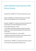 CAIB 1 Definitions Exam Questions With Correct Answers&period;