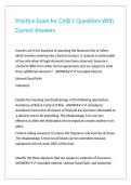 Practice Exam for CAIB 1 Questions With Correct Answers&period;