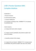CAIB 1 Practice Questions With Complete Solutions