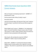 NBREA Real Estate Exam Questions With Correct Answers 