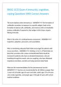 RNSG 1533 Exam 4 immunity&comma; cognition&comma; coping Questions With Correct Answers 