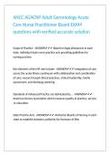ANCC AGACNP Adult Gerontology Acute Care Nurse Practitioner Board EXAM questions with verified accurate solution 