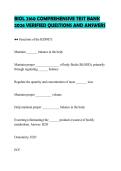 BIOL 2160 COMPREHENSIVE TEST BANK &NewLine;2026 VERIFIED QUESTIONS AND ANSWERS 