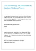 D356 HR Technology - Pre Assessment Exam Questions With Correct Answers 
