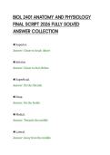 BIOL 2401 ANATOMY AND PHYSIOLOGY &NewLine;FINAL SCRIPT 2026 FULLY SOLVED &NewLine;ANSWER COLLECTION