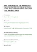 BIOL 2401 ANATOMY AND PHYSIOLOGY &NewLine;STUDY SHEET 2026 ACCURATE QUESTION &NewLine;AND ANSWER DIGEST 