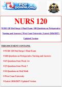 NURS 120 Med Surge 1 Final Exam&colon; 100 Questions on Perioperative Nursing and Answers &vert; West Coast University &vert; Latest &lpar;2026&sol;2027&rpar; Updated Version
