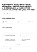 AWHONN FETAL MONITORING COURSE &vert; ACTUAL EXAM QUESTIONS AND VERIFIED ANSWERS &vert; GRADED A&plus;&vert; PASS ON FIRST ATTEMPT &vert; BRAND NEW 2026&sol;2027 UPDATE&excl;&excl;&excl;&excl;&excl;