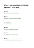 BIOLOGY 1002 EXAM 3 2026 SOLVED PAPER &NewLine;ANSWER KEY APLUS GUIDE