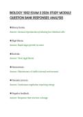 BIOLOGY 1002 EXAM 3 2026 STUDY MODULE &NewLine;QUESTION BANK RESPONSES ANALYSIS